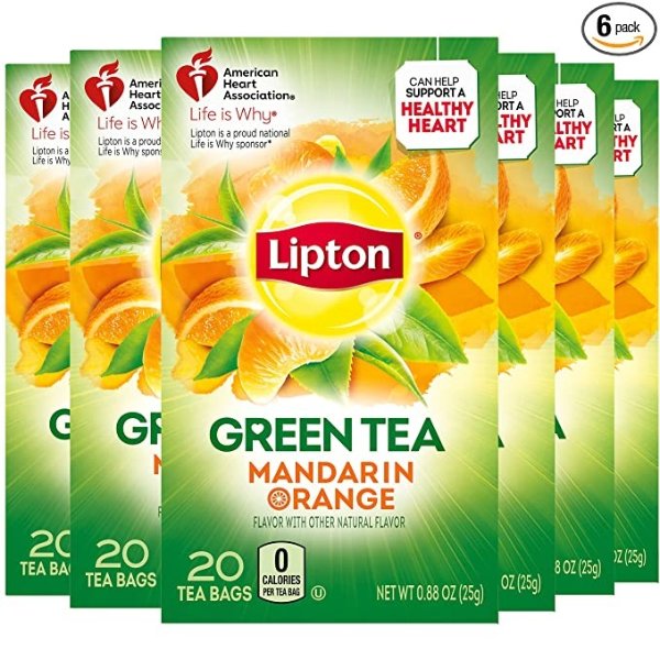 橘子味绿茶茶包6盒 共120包