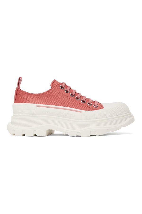 White & Pink Tread Slick Sneakers