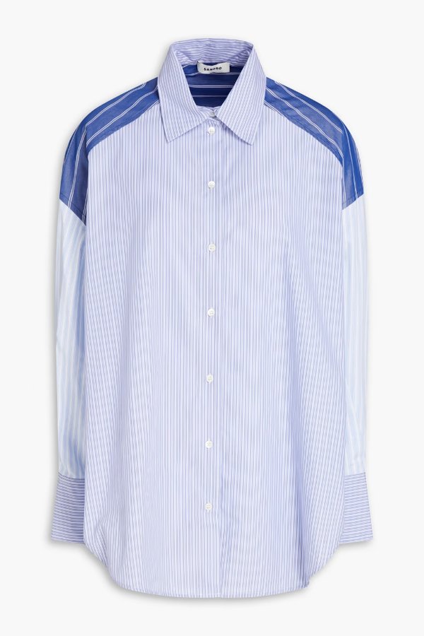 Oriane oversized striped cotton-poplin shirt