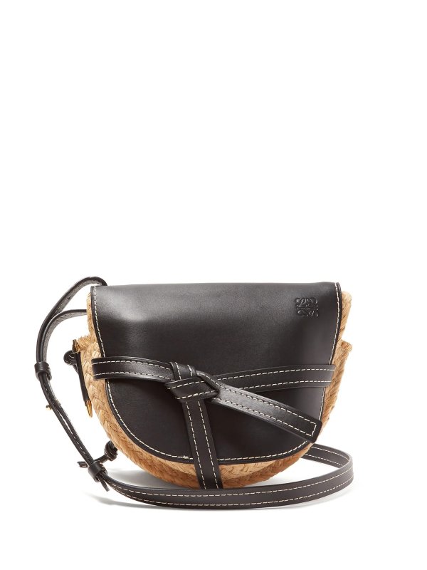 Gate small leather and raffia cross-body bag | Loewe | MATCHESFASHION US