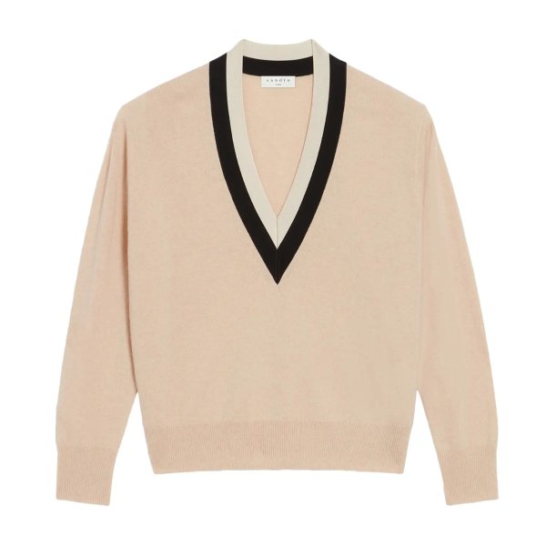 Deep V-Neck Wool & Cashmere Blend Sweater