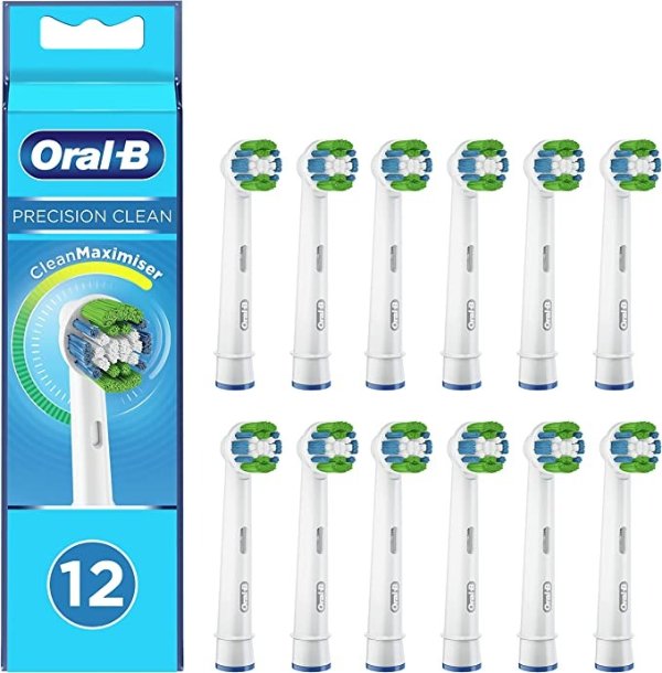 欧乐B 采用 Cleanmaximizer 技术的精密清洁替换牙刷头,Pack of 12