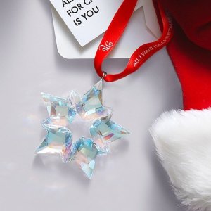 Swarovski 2019年度版圣诞节透明水晶挂饰 节日佳礼