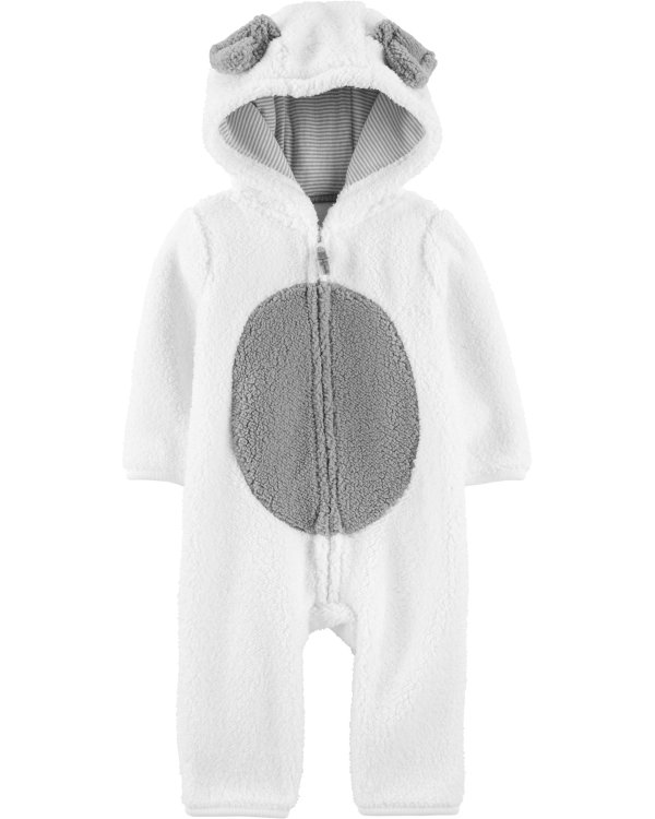 Dog Hooded Sherpa Jumpsuit
