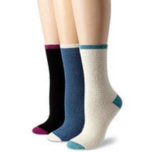 PACT Women's Waffle Knit Crew Sock 3-Pack
