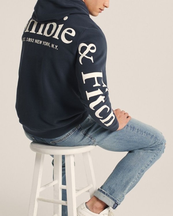 Mens Exploded Logo Hoodie | Mens Clearance | Abercrombie.com
