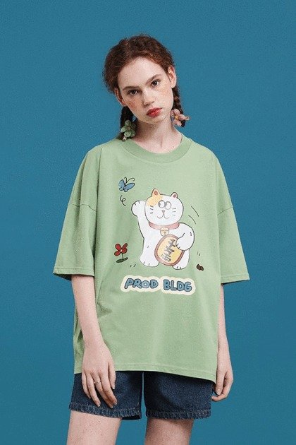 Lucky Cat Oversized T恤