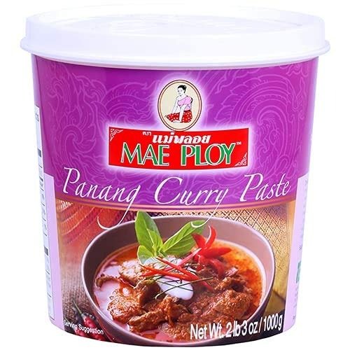 Ploy Panang Curry Paste, Authentic Thai Panang Curry Paste For Thai Curries And Other Dishes, Aromatic Blend Of Herbs, Spices And Shrimp Paste, No MSG, Preservatives Or Artificial Coloring (35 oz Tub)