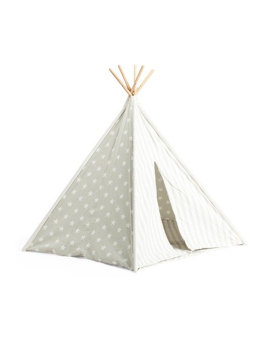 72in Cotton Canvas Striped Teepee Tent