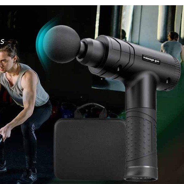 Massage Gun,Quiet Brushless Deep Tissue Percussion Muscle Massager Gun for Back Neck Relieve,Handheld Portable LCD Touch Screen Massage Gun with 30 Variable Speed,6 Massage Heads&Carrying Case