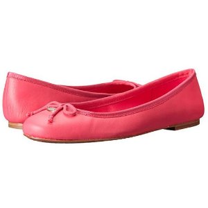 COACH Florabelle粉色款蝴蝶结平底鞋