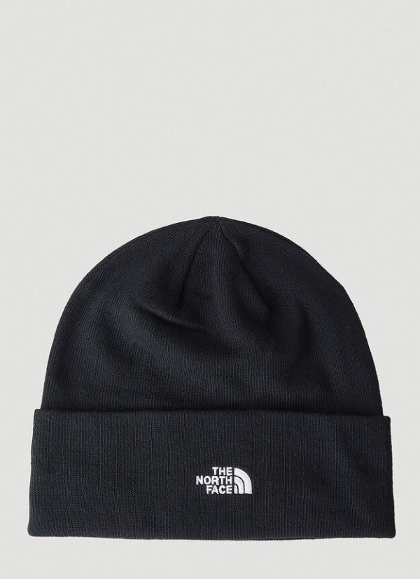 Logo Embroidery Beanie Hat in Black