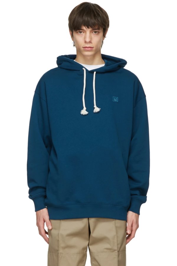 Navy Oversized Patch Hoodie