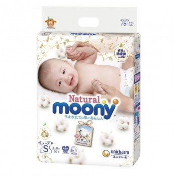 Natural Moony 腰贴型婴儿纸尿裤 (S号)