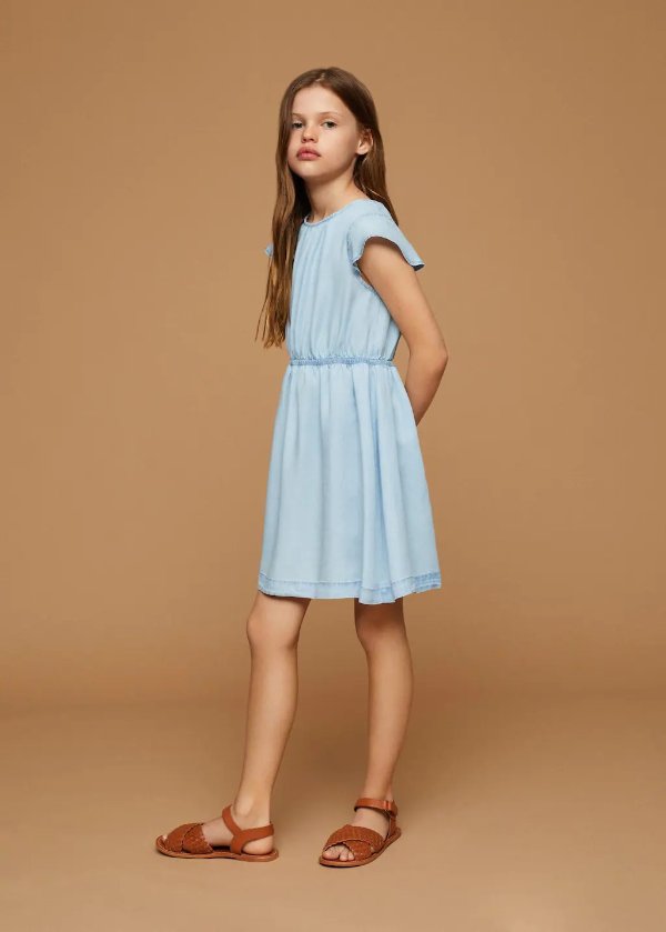 Lyocell short dress - Girls | Mango Kids USA