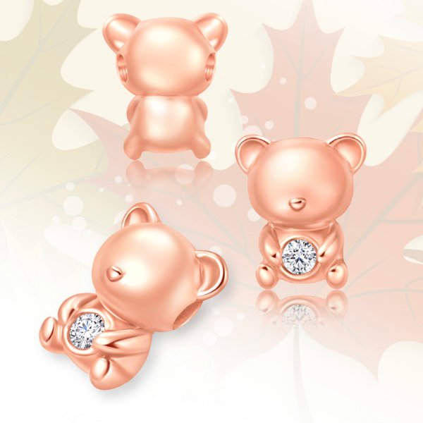 TAI FOOK So-in-Love Collection 18K Rose Rose Gold Teddy Bear in Love Pendant