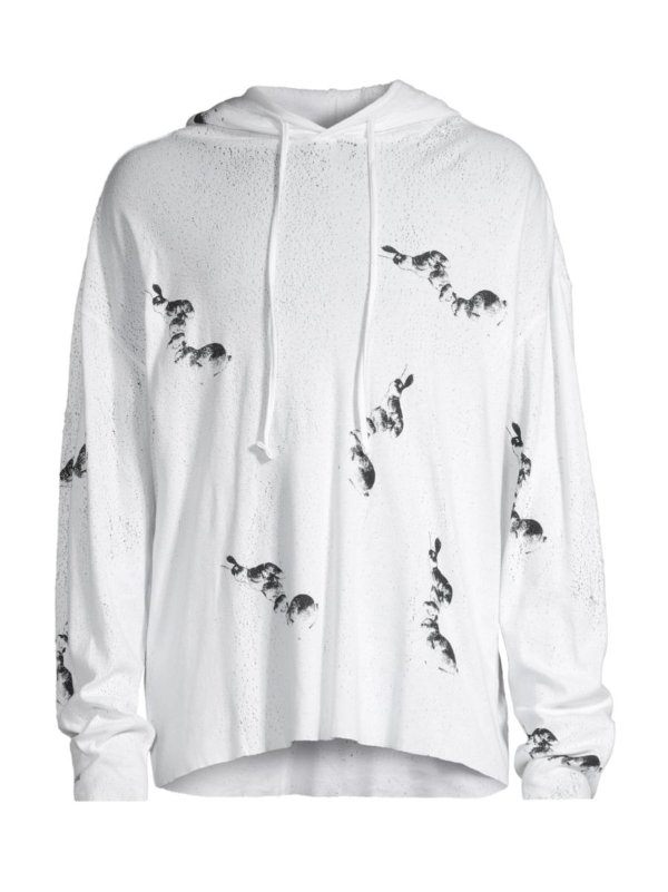 Graphic Hooded Long-Sleeve T-Shirt