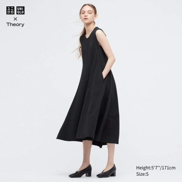 Ultra Stretch Sleeveless Flare Long Dress (Theory)