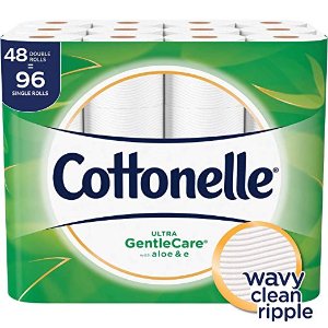 Cottonelle Ultra GentleCare Toilet Paper, 48 Double Rolls, Sensitive Bath Tissue with Aloe & Vitamin E