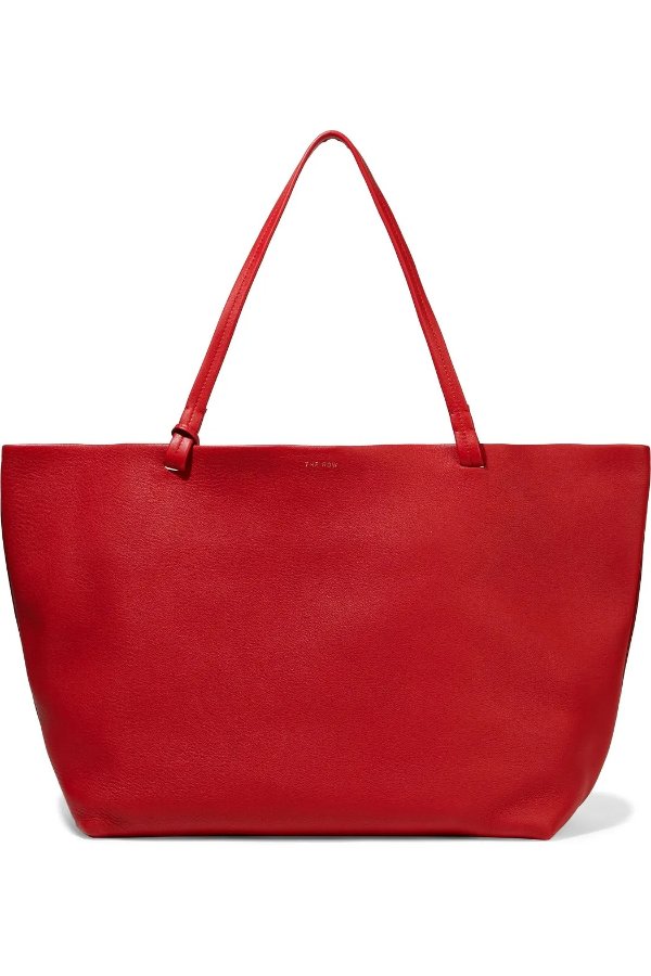 Park textured-leather tote