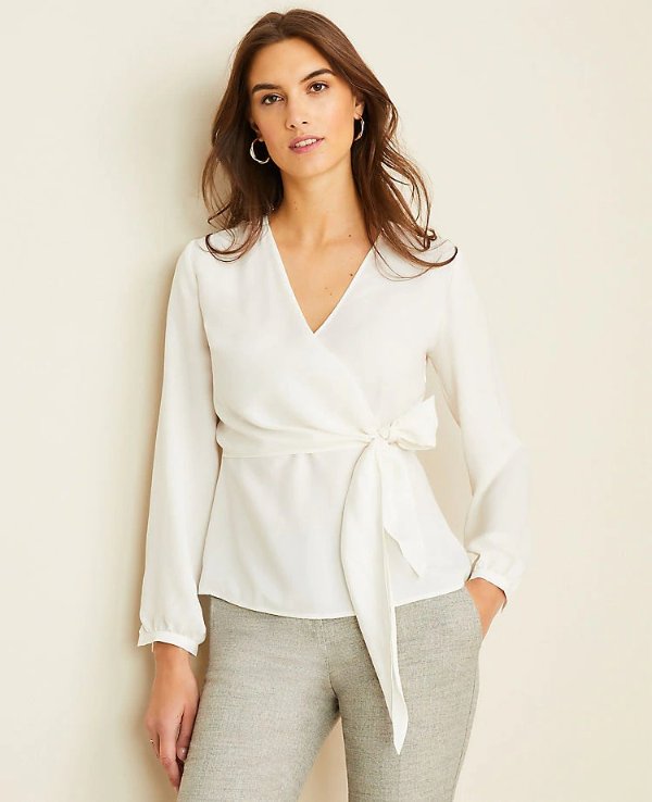 Belted Wrap Top | Ann Taylor