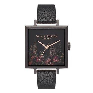 Olivia Burton After Dark Floral Big Square Dial Watch