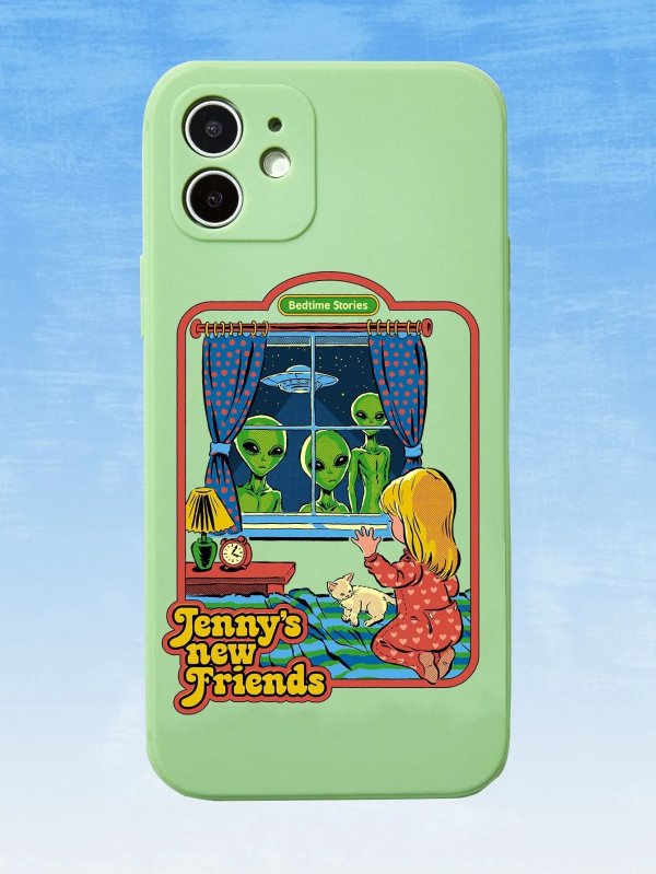 ROMWE X Stevenrhodes Girl & Alien Print Phone Case