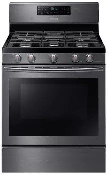 NX58J5600SG 30 Inch Gas Range with 5.8 cu. ft. Convection Oven, Flexible Cooktop with 5 Sealed Burners, Griddle, Grate Indicator Marks, Storage Drawer, Self-Clean and Sabbath Mode