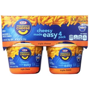 Kraft easy Mac Triple Cheese (2.05-Ounce Each), 4-Count Cups (Pack of 6)