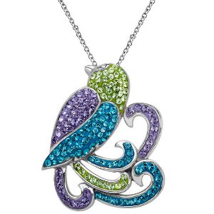 Parrot Pendant With Swarovski Crystals