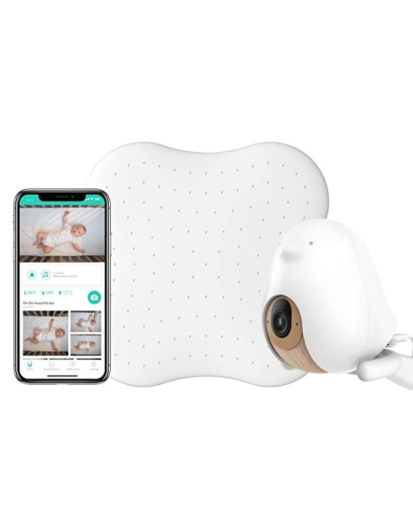ubo Ai Sleep Safety Bundle - Inludes 1080p HD Night Visionubo Ai Plus Smart Baby Monitor with 3-Stand Set & Sleep Sensor Pad | Proative AI Safety Alerts, Sleep Analytis & Miro Motion Detetion