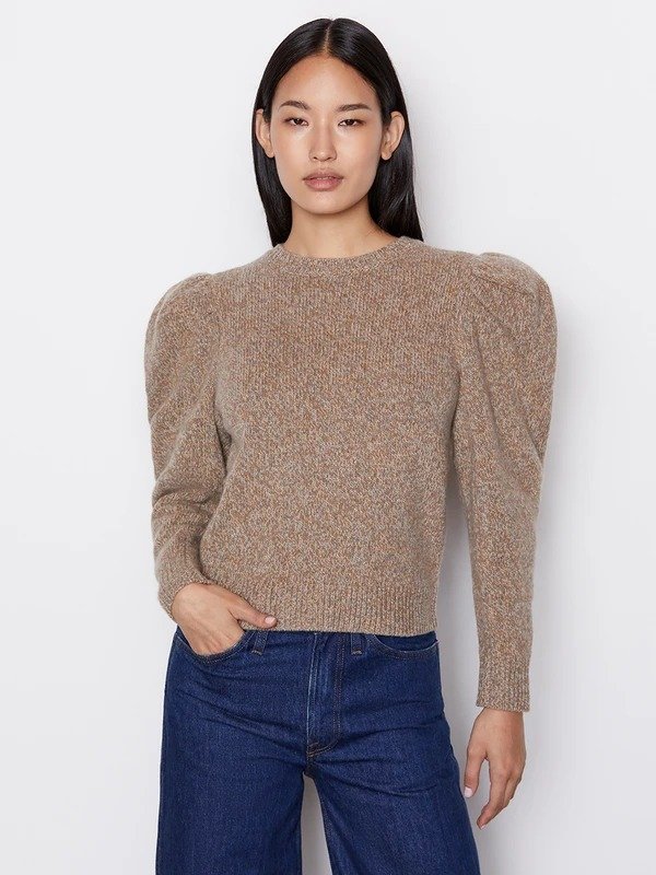 Pleated Sleeve Sweater Chestnut Multi