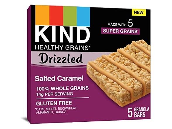 Pack) KIND Healthy Grains Bars Drizzled, Salted Caramel, Gluten Free, 5-Count