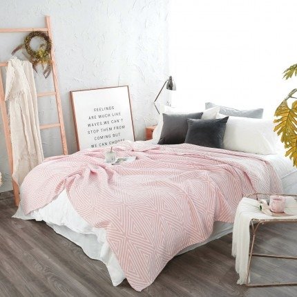 Pink Ella Cotton Muslin Blanket