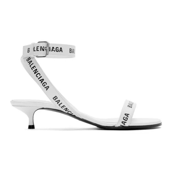 - White Logo Strappy Sandals