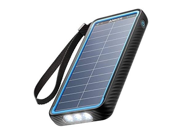 Solar Power Bank, PowerCore Solar 10000 Dual-Port Solar Charger with Flashlight