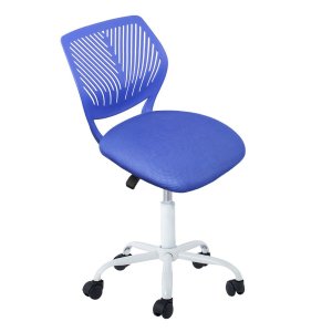 Computer Chair Mid Back Swivel Office Task Chair Teen Desk Chair Home Kids Study Chair (Blue)