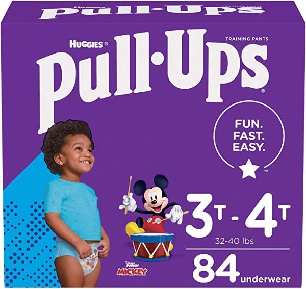 Pull-Ups Boys' Potty Training Pants Training Underwear Size 5, 3T-4T, 84 Ct