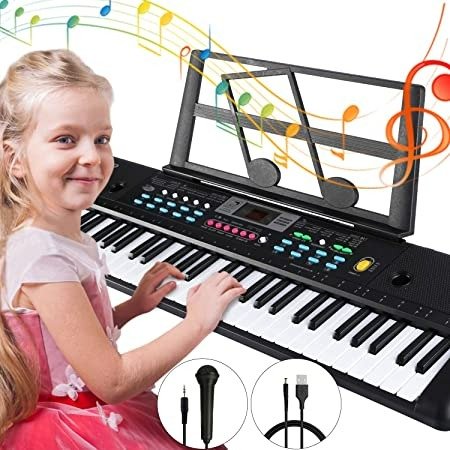 Best Choice Products 54-Key Electronic Keyboard Piano Portable Beginner Electric Keyboard Complete Set w/LCD Screen, Power Adapter, Teaching Modes, Music Sheet Stand, Built in Speakers