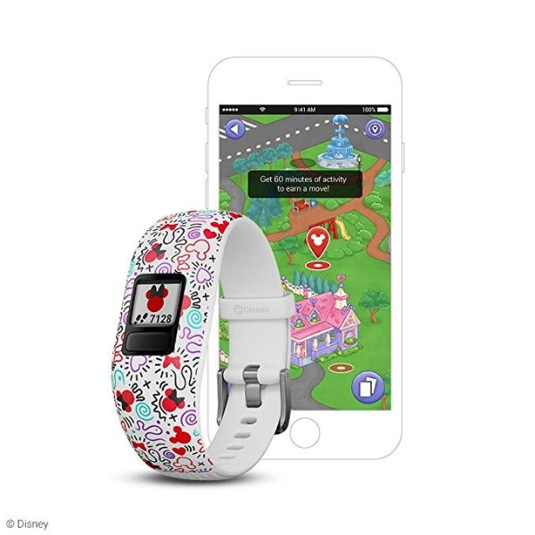 vivofit jr 2, Kids Fitness/Activity Tracker, 1-year Battery Life, Adjustable Band, Minnie Mouse