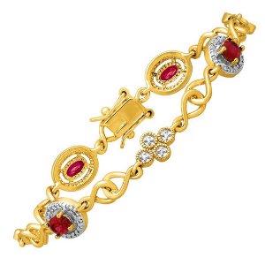 2 3/8 ct Ruby Tennis Bracelet with Diamond