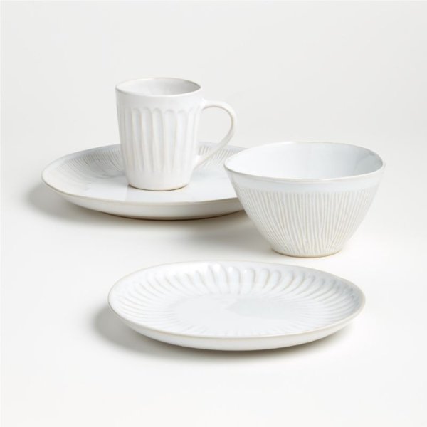 Dover 4-Piece White Place Setting