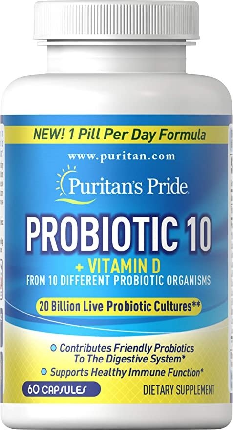 Probiotic 10 with Vitamin D to Help Support Immune System Health*, 60 Count, by Puritan's Pride