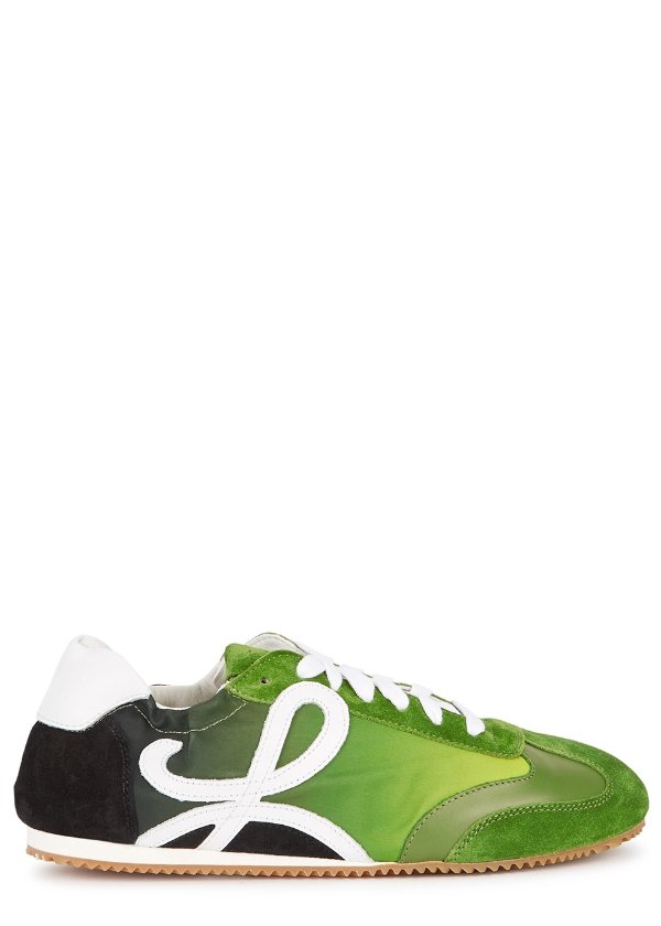 Ballet Runner green panelled sneakers
