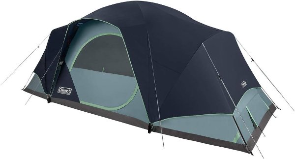 Skydome XL Family Camping Tent, 8/10/12 Person Dome Tent with 5 Minute Setup, Includes Rainfly, Carry Bag, Storage Pockets, Ventilation, and Weatherproof Liner, Blue Nights