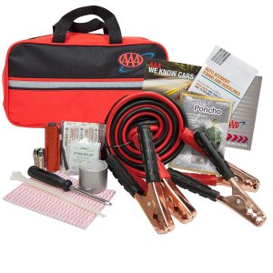 Lifeline 4330AAA Black AAA Premium Road, 42 Piece Emergency Car Jumper Cables, Flashlight and First Aid Kit