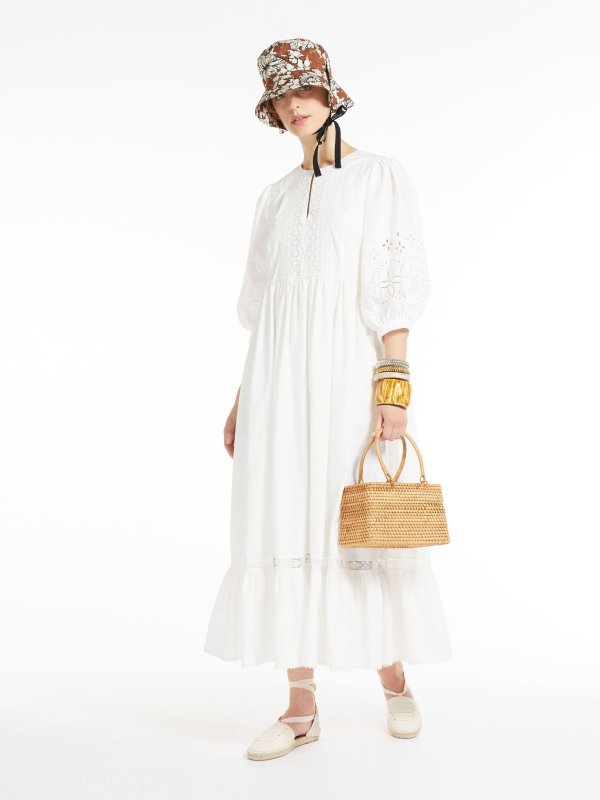 Cotton poplin dress, white - "CERBERO" Max Mara