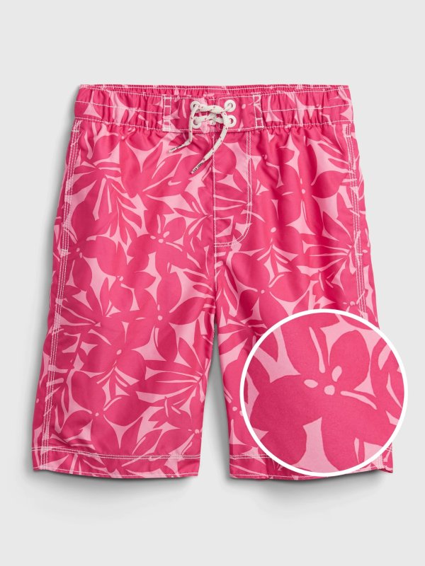 Kids 100% Recycled Palm Tree Board Shorts
