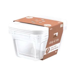 Bella Storage Solution 3-Pack 3.5-Gallon Clear Tote