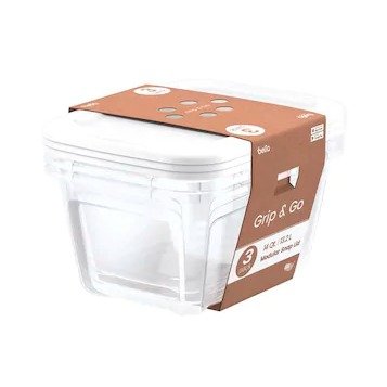 Storage Solution 3-Pack 3.5-Gallon Clear Tote